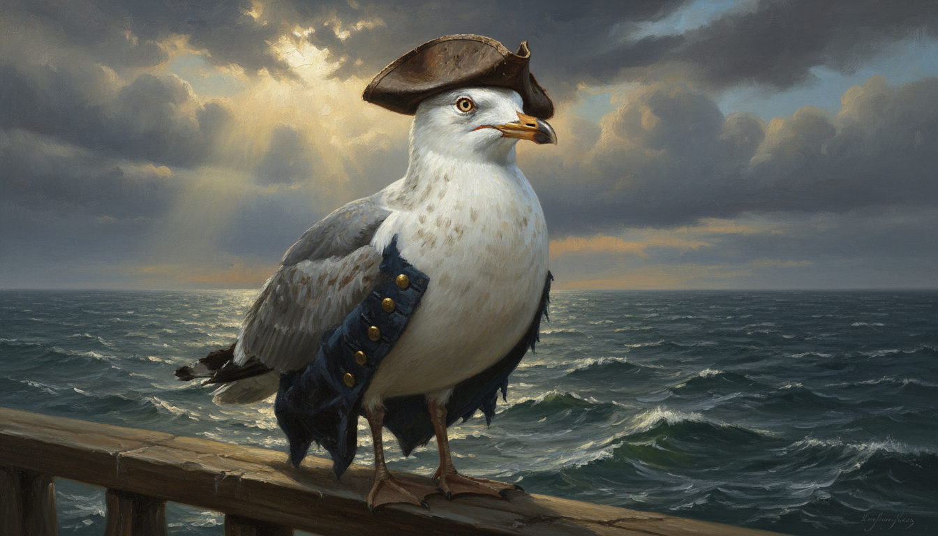 Screecher Jones, the ghost pirate seagull narrator